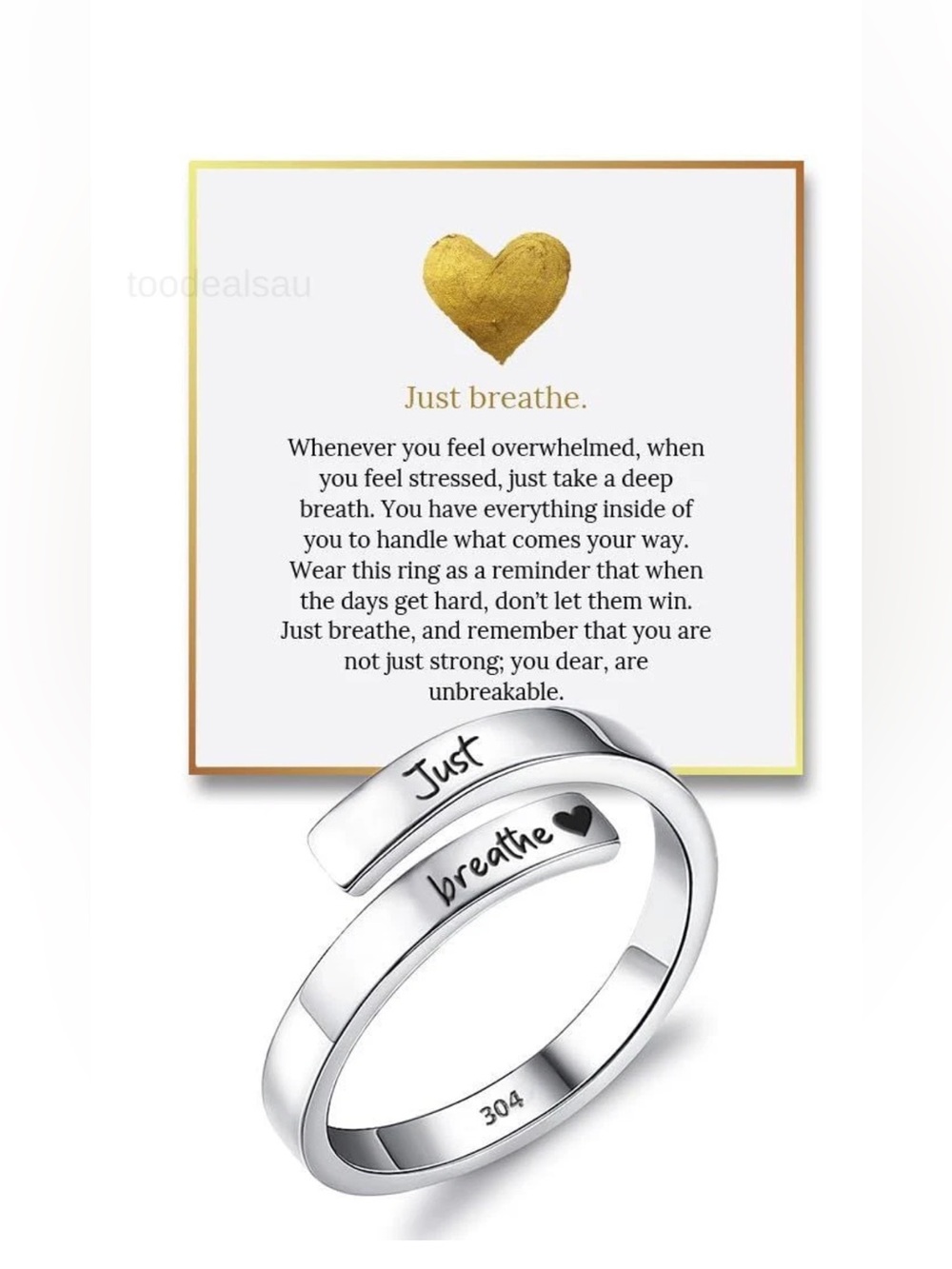Hope Rings – Just Breathe Ring Adjustable Tarnish-Free stainless steel